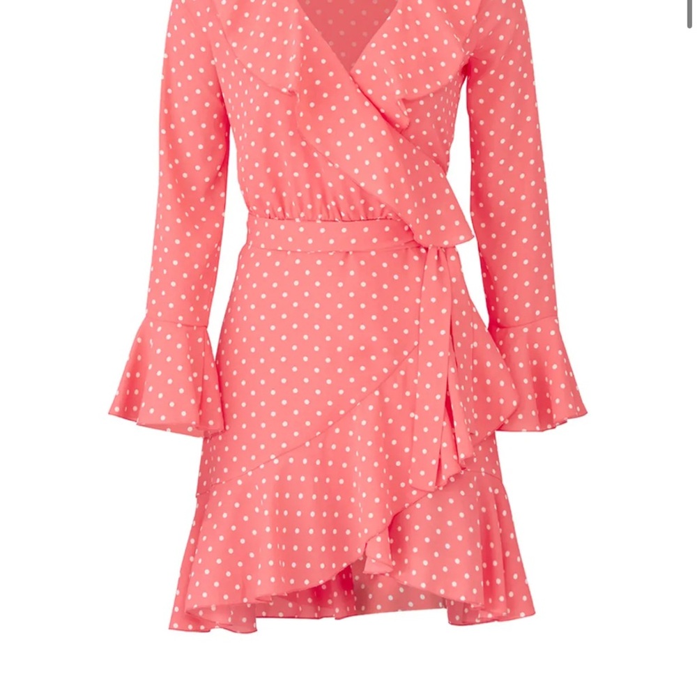 Polka Dot Wrap Dress in Pink